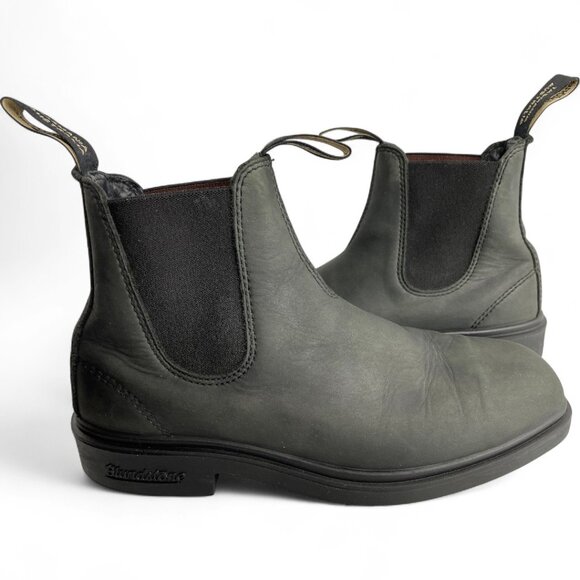 Blundstone Charcoal Gray Leather Chelsea Australian Boots Men's 5.5 Women's 7.5 - Picture 1 of 15